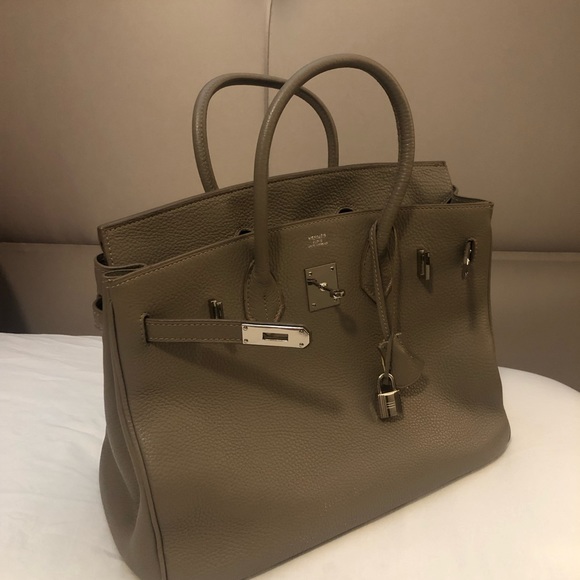 Hermes Birkin grey and silver 30 inch hermes special order / cartera Hermes - Picture 8 of 12